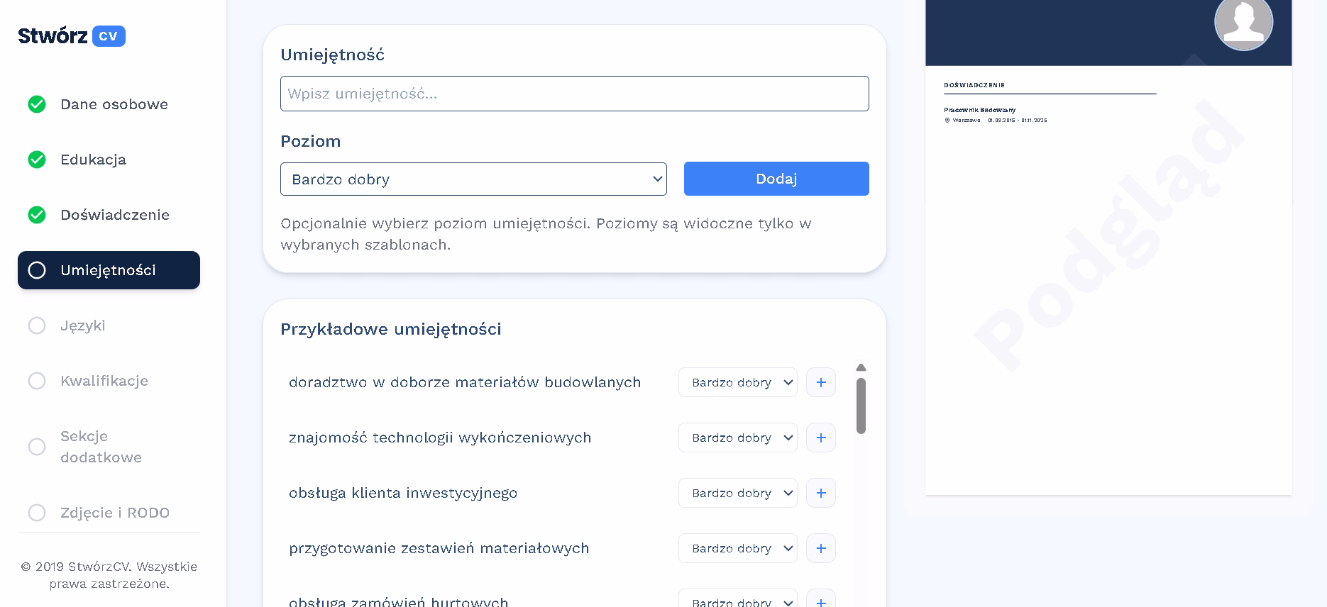 Stwórz CV