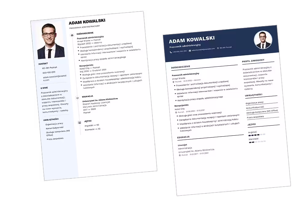 Przykładowe CV wygenerowane online w formacie PDF