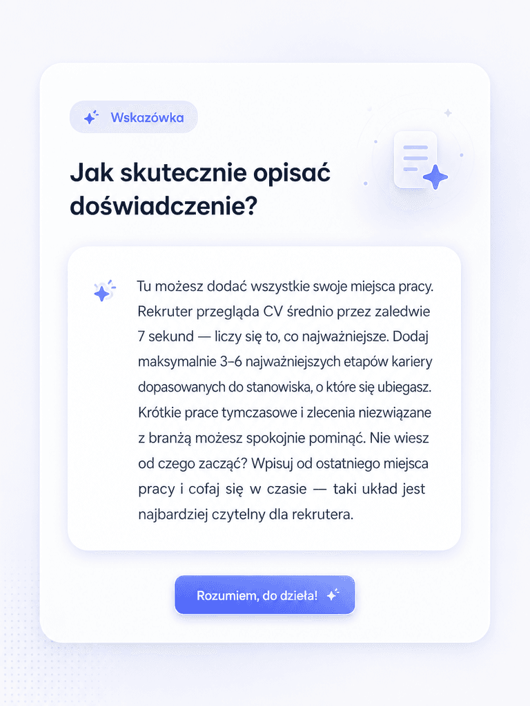 Wskazówki ekspertów w generatorze CV — jak napisać skuteczne CV