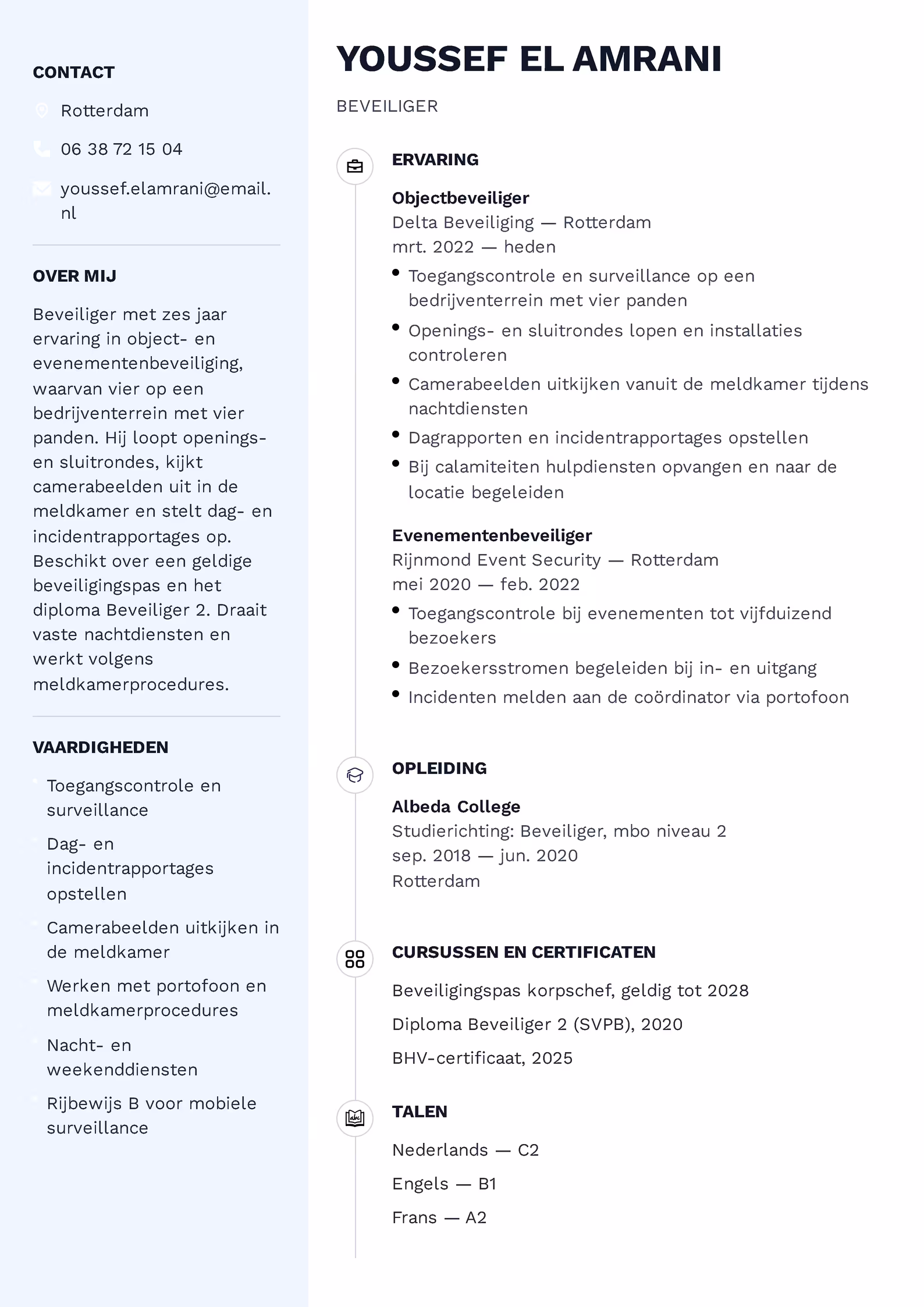 Cv-voorbeeld beveiliger Cv-voorbeeld beveiliger — sjabloon om te downloaden